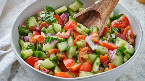 Tomato and Cucumber Salad - Back Home-on the Farm