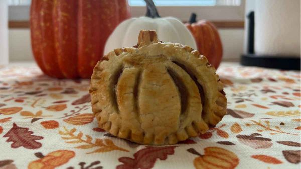 These mini pies are bursting with the warm flavors of pumpkin and spices.
